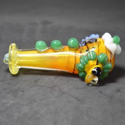 Flower and Bee Decorated Glass Pipe
