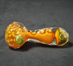 Golden Honey Comb Glass Pipe