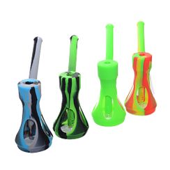 Long Stem Glass and Silicone Bubbler