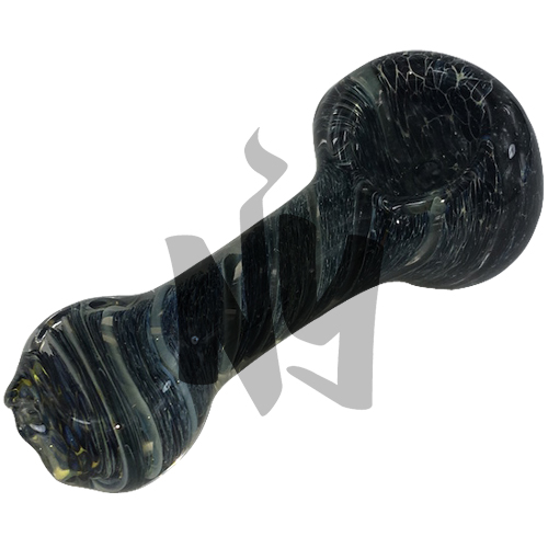 deep blue fritted glass pipe pic 2