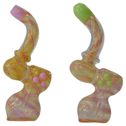 glass bubbler pipes with color changing swirls