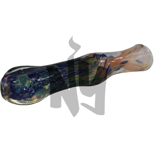 glass chillum pipe silver fumed pic 2