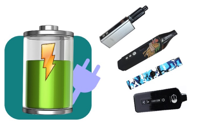 Vaporizers with a charging battery