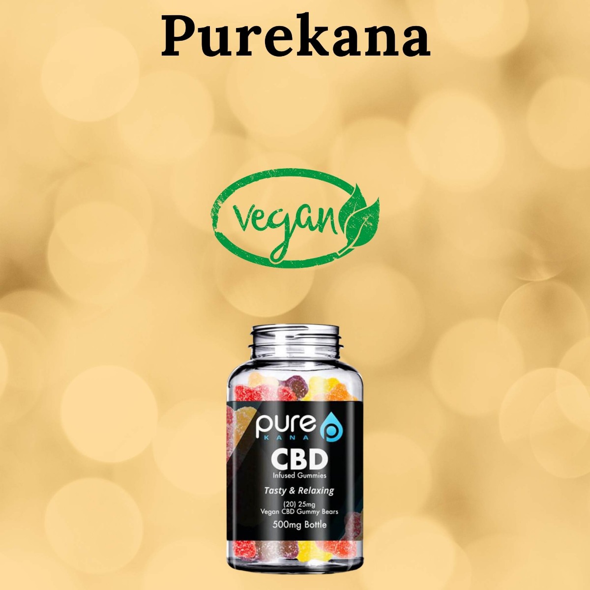 Purekana cbd oil bottle filled with cbd pills