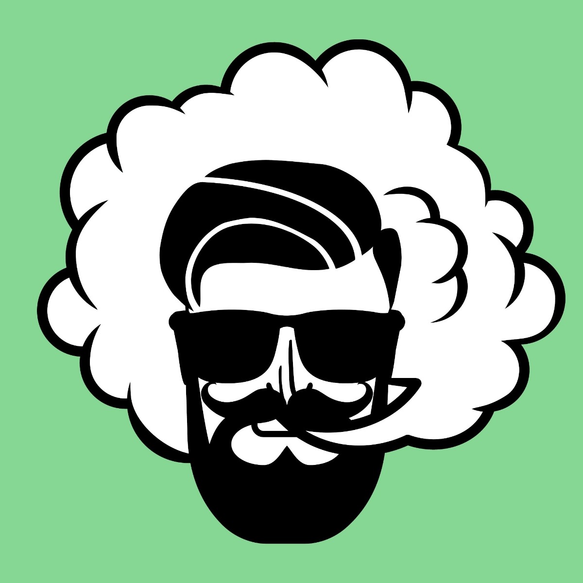 green animated man smoking a desktop vaporizer