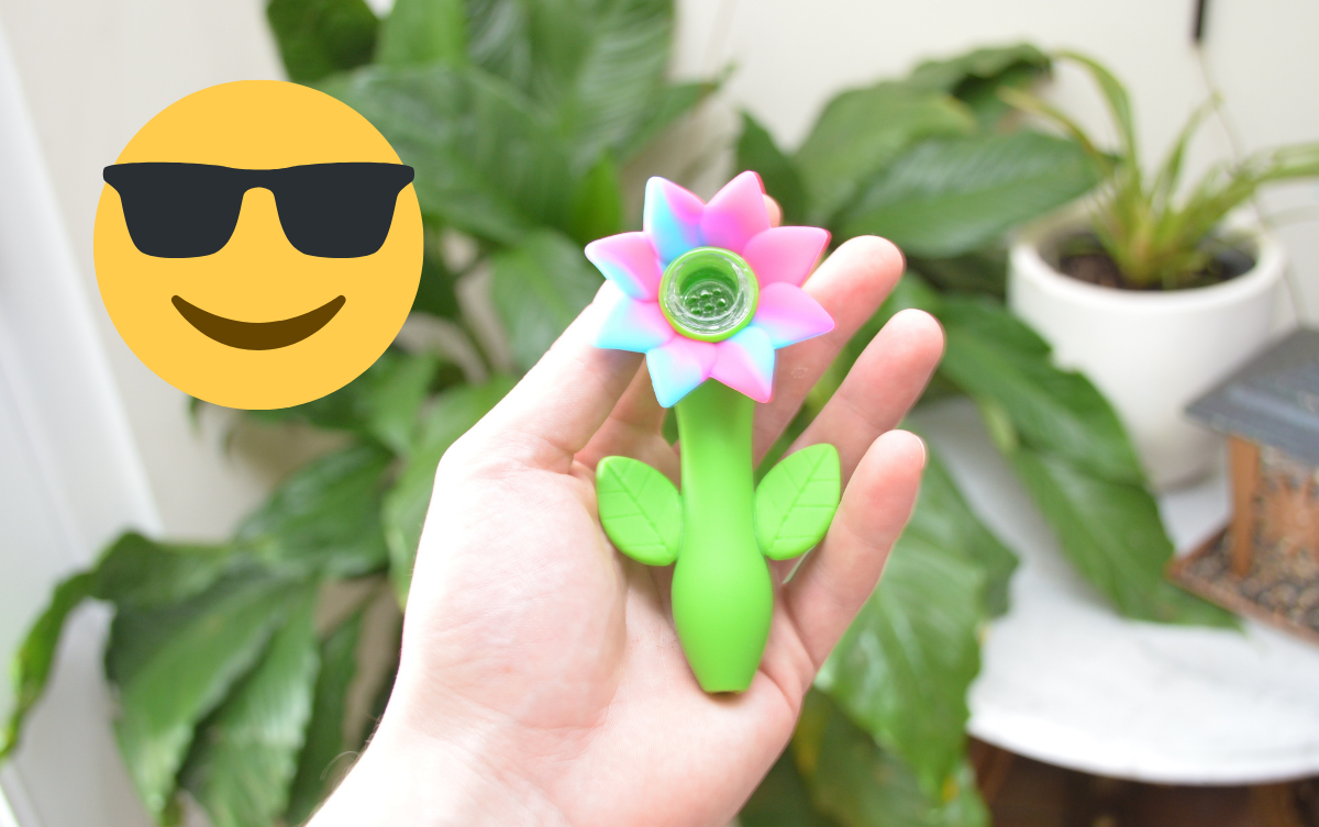 Silicone bowl flower in hands 